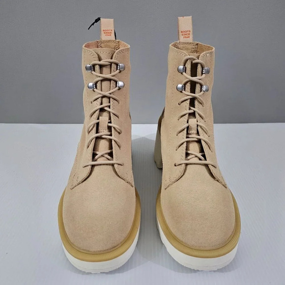 NEW Sorel Hi Line Ankle Boot Womens 7.5 Tan Leather Waterproof Hiking Lug Sole - Picture 4 of 13